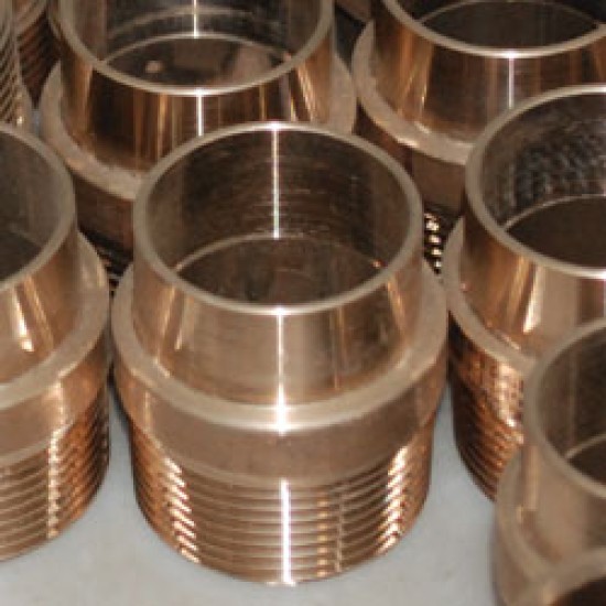 BSP Nip/Rnd TOE 1 ¼"x 38.0OD , Copper Nickel 9010, Tapered Thread