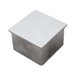 Square Tube End cap 38mm, 316, Mirror Finish 