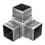 Square Tube 90 degree Tee, 51mm, 316 Mirror Finish 【Clearance】