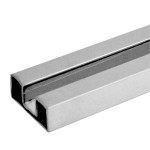 Rectangular Tube Singleslot 1.6mm (Wall)  50x20mm, 15x15mm Slot, Mirror Finish, 316 (3-metre length - Priced per metre)