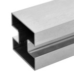 Tube Square Deg Double Slot 1.6mm (Wall) 50 x 50, Mirror Finish, 316 (3-metre length - Priced per metre)
