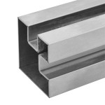 Tube Square 90 Deg Double Slot 1.6mm (Wall) 50 x 50, #600 Grit, 316 (3-metre length - Priced per metre)