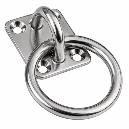 Square Pad with Eye Ring, M6, Grade 304, 40269