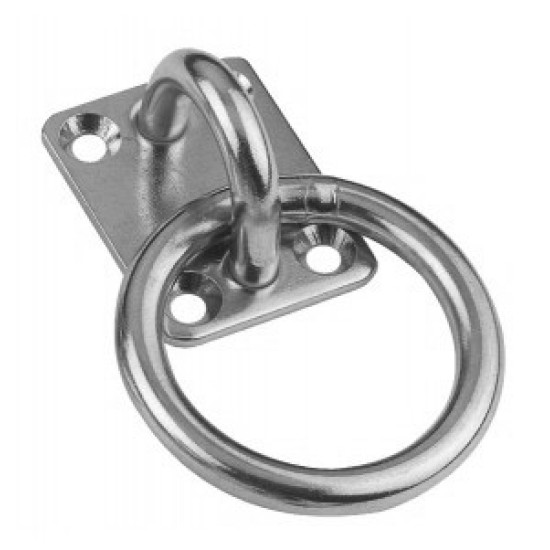 Square Pad with Eye Ring, M8, Grade 304, 40270