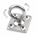 Square Pad with Swivel Eye, M5, Grade 304, 40297
