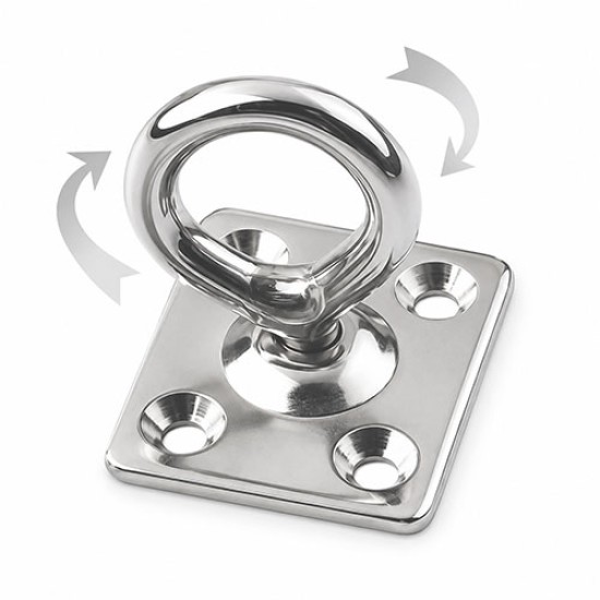 Square Pad with Swivel Eye, M5, Grade 304, 40297