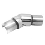 25.4mm Tube Adjustable Joiner - Horizontal, Single Slot, Grade 316, Mirror Finish