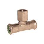 Tee Branch F 1/2" x 54mm CuNi w/ Green FKM O-Ring and BSPT Thread Marinepres