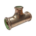 Tee Red 22mm x 15mm CuNi w/ Green FKM O-Ring Marinepres **