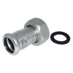 Valve Connector 2"x 54mm 316L BSPP Thread w/ Black EPDM O-Ring Inoxpres 