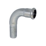 Elbow 90° MF 15 mm 316L w/ Black EPDM O-Ring Inoxpres ** [Long Radius]