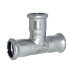 Tee Equal 15 mm 316L w/ Black EPDM O-Ring Inoxpres 