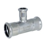 Tee Red 22mm x 15mm 316L w/ Black EPDM O-Ring Inoxpres 