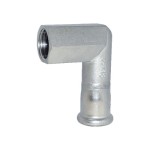 Elbow Adapter 90° 1/2"x 15mm 316L BSPT Femanle w/ Black EPDM O-Ring Inoxpres 