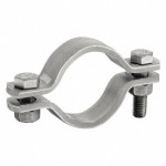 Double Bolted Pipe Clamp 15NB, Grade  304,  O.D. 21.3MM. (25 X 3MM - M8) Double Bolted Pipe Clamp 15NB, Grade  304,  O.D. 21.3MM. (25 X 3MM - M8)